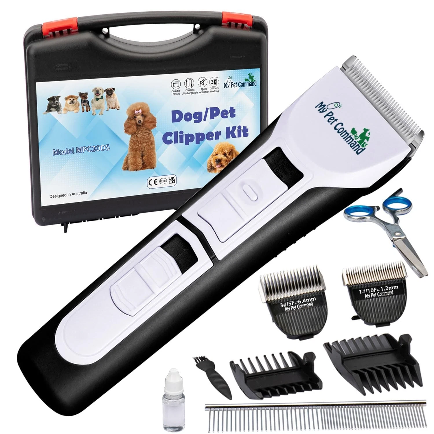Professional Dog Clippers for Grooming, Cordless Rechargeable Pet Trimmers, H...