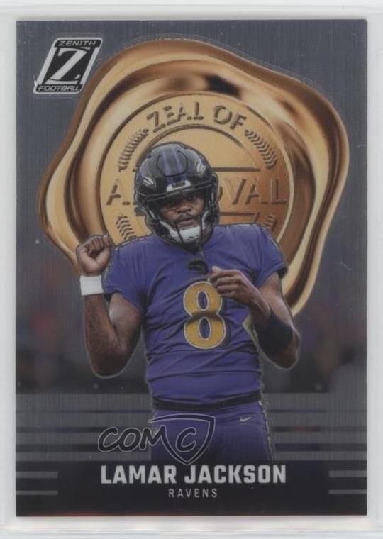 2023 Panini Zenith Zeal of Approval Lamar Jackson #5 e9p