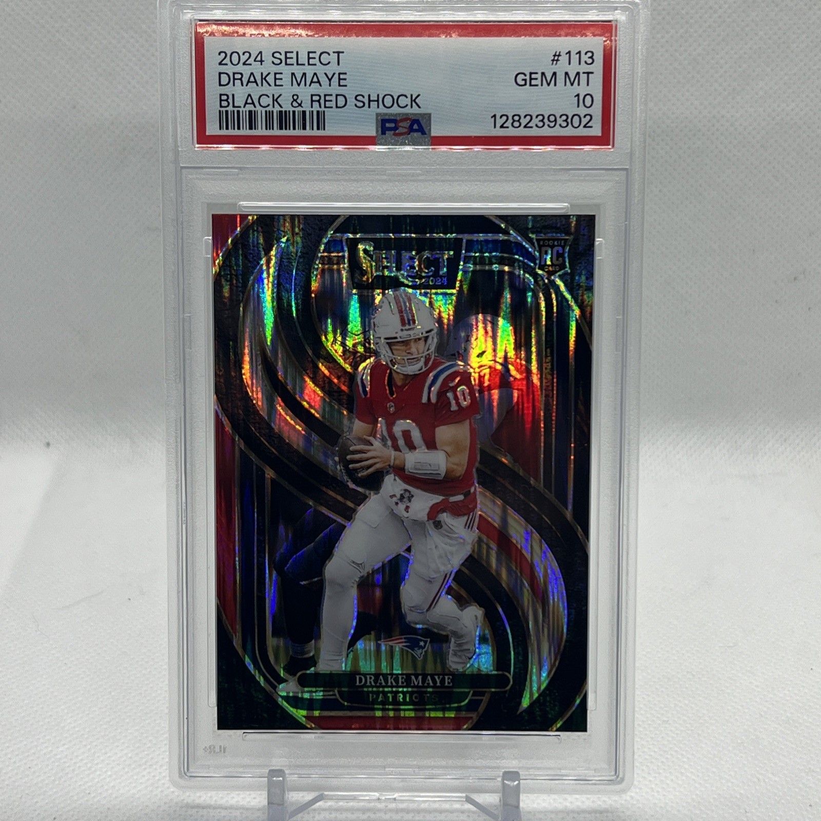 2024 Panini Select DRAKE MAYE RC Premier Level Red & Black Shock PSA 10 MVP