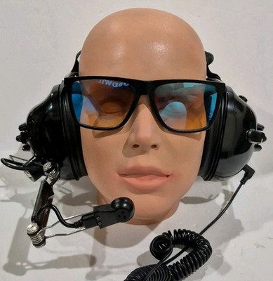 Pair Black Track Scan Behind The head Racing Headset Intercom Mic NASCAR 2 Pack.
