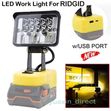 28W LED Work Light For RIDGID AGE 18V Li-Ion Battery Cordless w/USB Port 2800LM