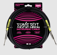 Ernie Ball - CLASSIC INSTRUMENT CABLE STRAIGHT/STRAIGHT 10FT - BLACK - P06048