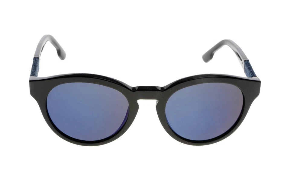 Gafas de sol Diesel DL0115 01X negras brillantes redondas azules degradadas no polarizadas 51 mm Foto 2 de 2