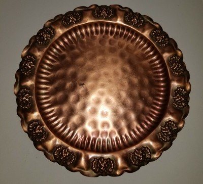 Vintage Plate Gregorian Solid Hammered Copper Wall Hanging ...