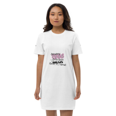 PC virus Brain Organic cotton t-shirt dress
