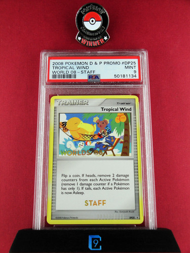 🔥 2008 STAFF TROPICAL WIND 🔥 Pokemon Star Promo DP25 | PSA 9 Mint | ENGLISH |