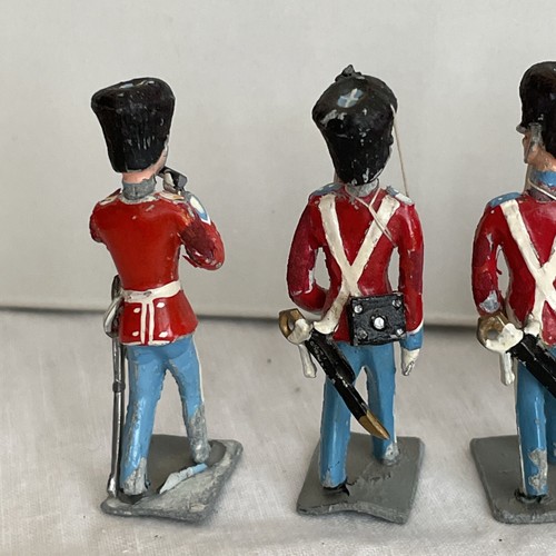 6 Vtg Denmark Danish Lead Toy Soldiers Livgarde Marching band Royal Flag Guards - Picture 12 of 21