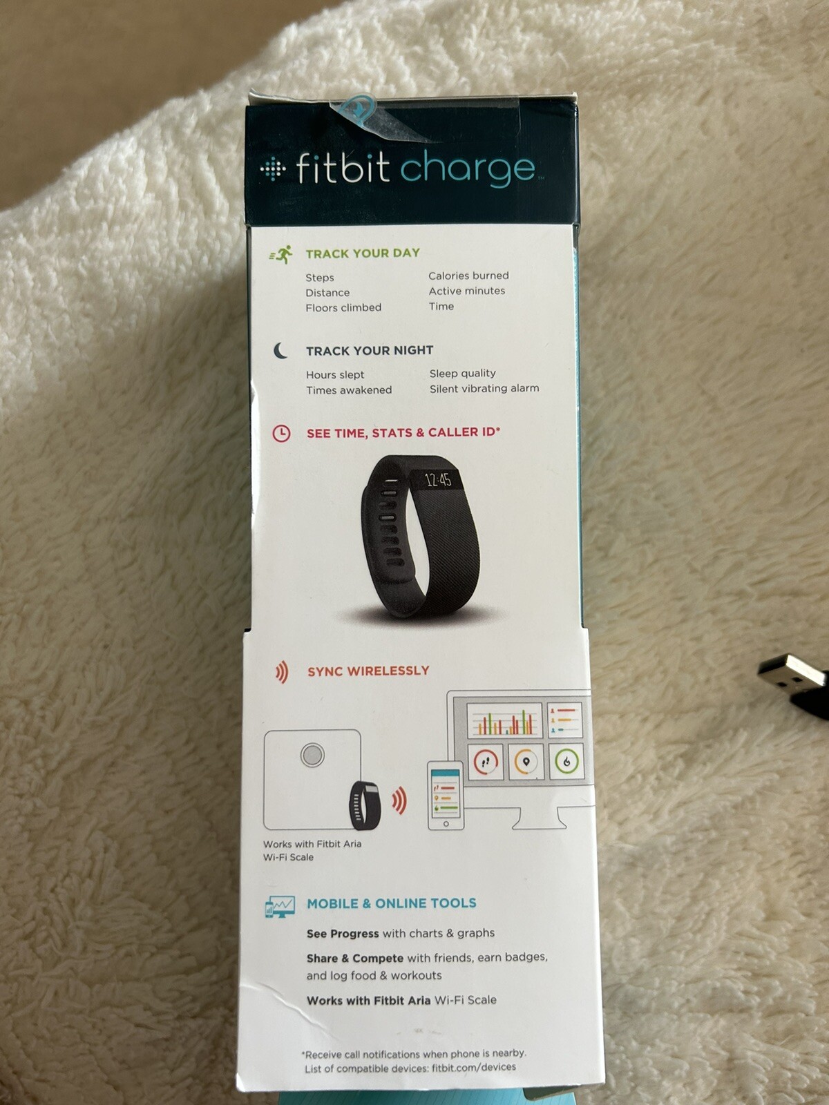 Fitbit Charge Black - Wireless Activity Tracker Wristband-image