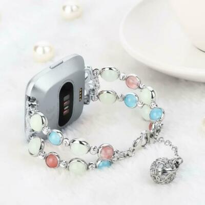 Luminous Pearl Beads Bracelet Strap Watch Band For Fitbit Versa / Versa 2 / lite
