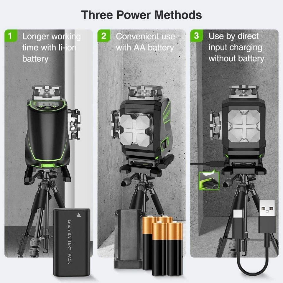 4D Self-Leveling Laser Level Cross Line Laser with LCD Screen Remote Control - Image 4 of 4