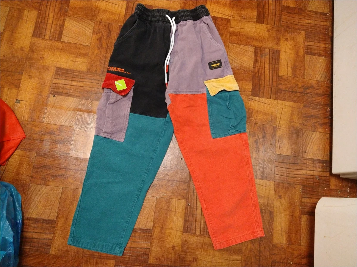 Vintage 90 s Coursemys Corduroy Style Drawstring Cargo Pants Colorful Women s XS