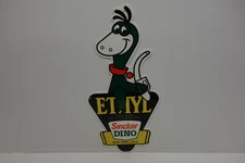 SINCLAIR DINO DIE CUT SIGN 16" HIGH X 7 5/8" WIDE. GREAT COLORS & GRAPHICS