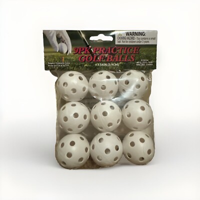 9 Pcs Plastic Airflow Golf Balls Indoor Outdoor Driving Range Swing Training