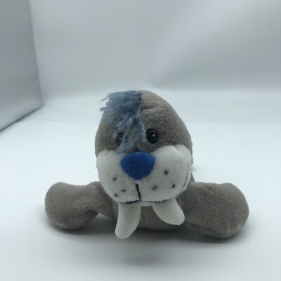 vintage Macy's Polar Babies TWO BELOW WALRUS Plush Bean Bag '90s Grey 