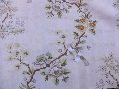 BY YD SCALAMANDRE FLOREALE 100% COTTON PRINT Blanc On Blanc CHINOISERIE RPUSD284 - Picture 5 of 10