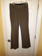 Great 6R Express Editor Bootcut Flared Dress Career Pants Women's Taupe Brown