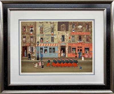Michel Delacroix ''Le Defile Du 14 Julitte '' Hand Signed Limited Ed Lithograph