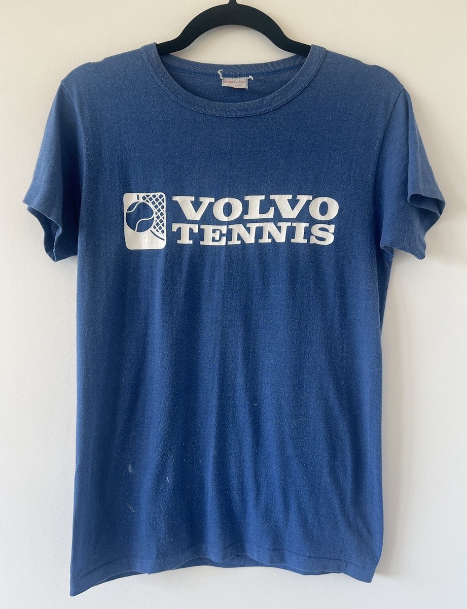 VINTAGE 70s RARE Volvo Tennis Tournament Soft Blue T-Shirt VINTAGE 70s RARE Volvo Tennis Tournament Soft Blue T-Shirt