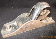 Vintage USA Block Plane Woodworking Tool Smooth Bottom 6 5/8" X 2" Wedge Plane