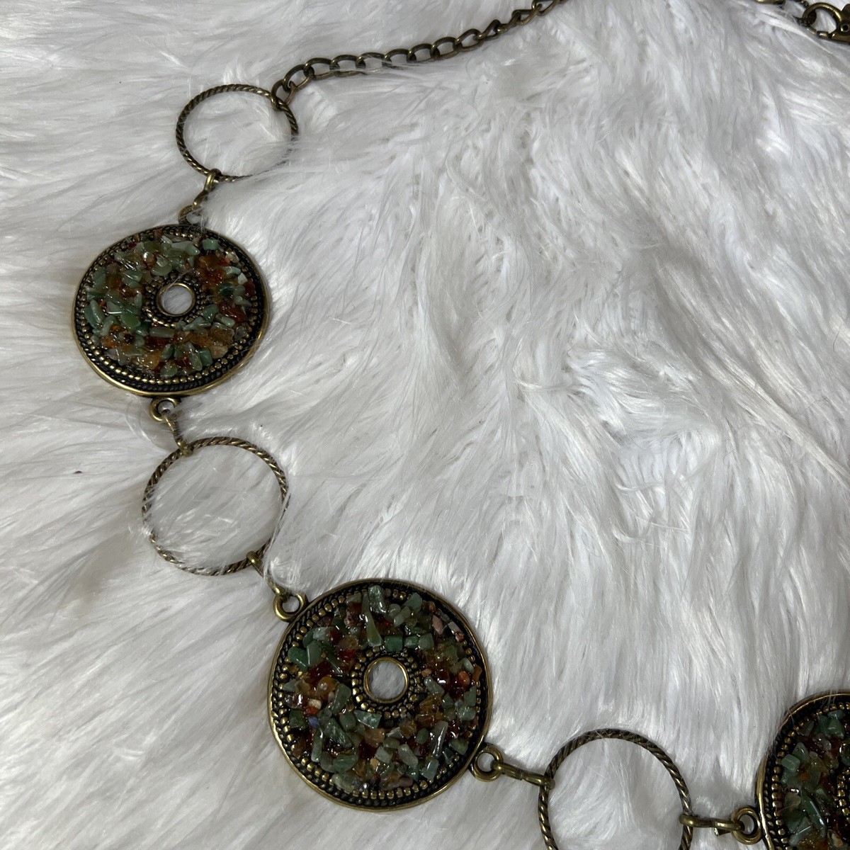 Vintage Chain Loop Brass And Pebbled Detail Belt | eBay