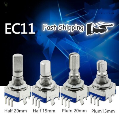 10pcs Rotary encoder code switch EC11 audio digital potentiometer with switch 5p