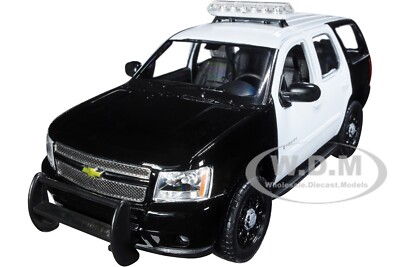 2008 CHEVROLET TAHOE UNMARKED POLICE BLACK & WHITE 1/24 DIECAST