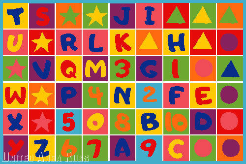 5x7  Educational Area Rug  ABC Kids School Time Numbers & Letters School Time - Picture 1 of 1