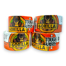 Gorilla White Tough  Wide Tape 2.8in x 25yd. NEW SEALED; LOT OF 4