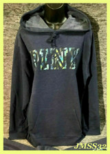 Victoria's Secret Pink Tie Dye Ombre Campus Hoodie Pullover Static Blue M L NWT