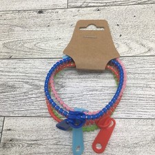 3 PC Fashion Bracelets Zipper Plastic 7.5" Assorted Colors New Free Ship 3205