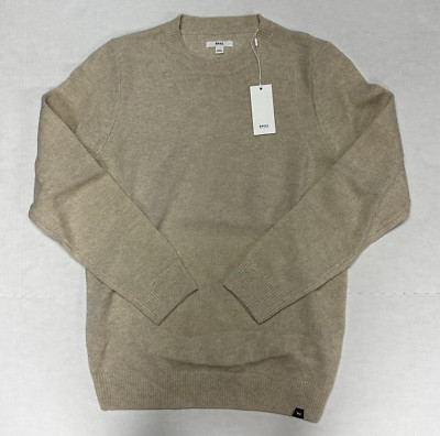 $195 NWT BRAX Rick Men's Small S Casual Wool Tan Crewneck Pullover Sweater