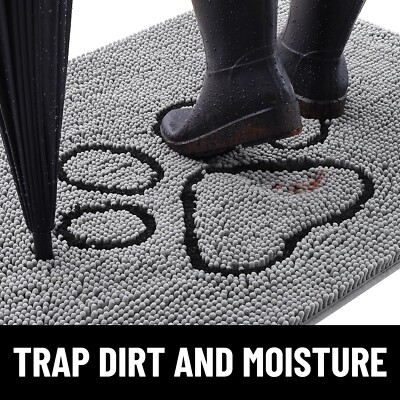 Dog Door Mat for Muddy Paws Absorbent Dirt Trapper Non-Slip