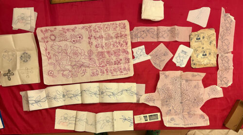 Tintentransfers zum Sticken. 1930er Jahre. Blau, Rot, Gold. 1930er Jahre. Deightons, Briggs - Bild 2 von 9