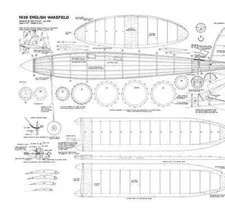 1939 English Wakefield Rubber Power 48" Model Airplane Printed Plans