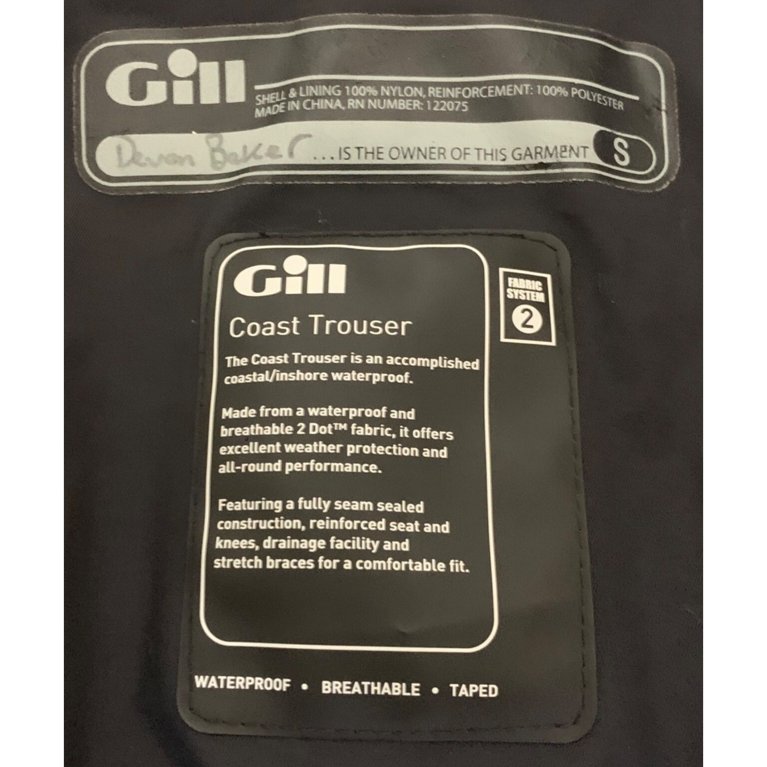 Gill Mens Bibs Coast Trousers Sz Small Fishing Boating Waterproof