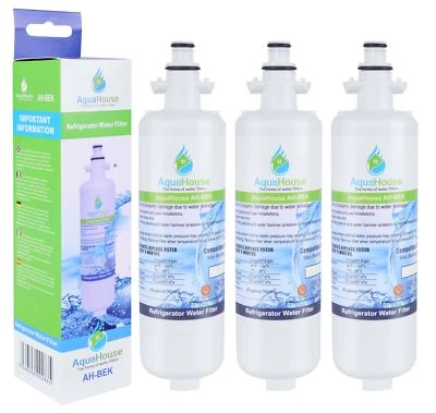 AQUAHOUSE 3x AH-BEK Compatible para Beko, Blomberg, Lamona, Grundig, Filtro de Agua para Nevera