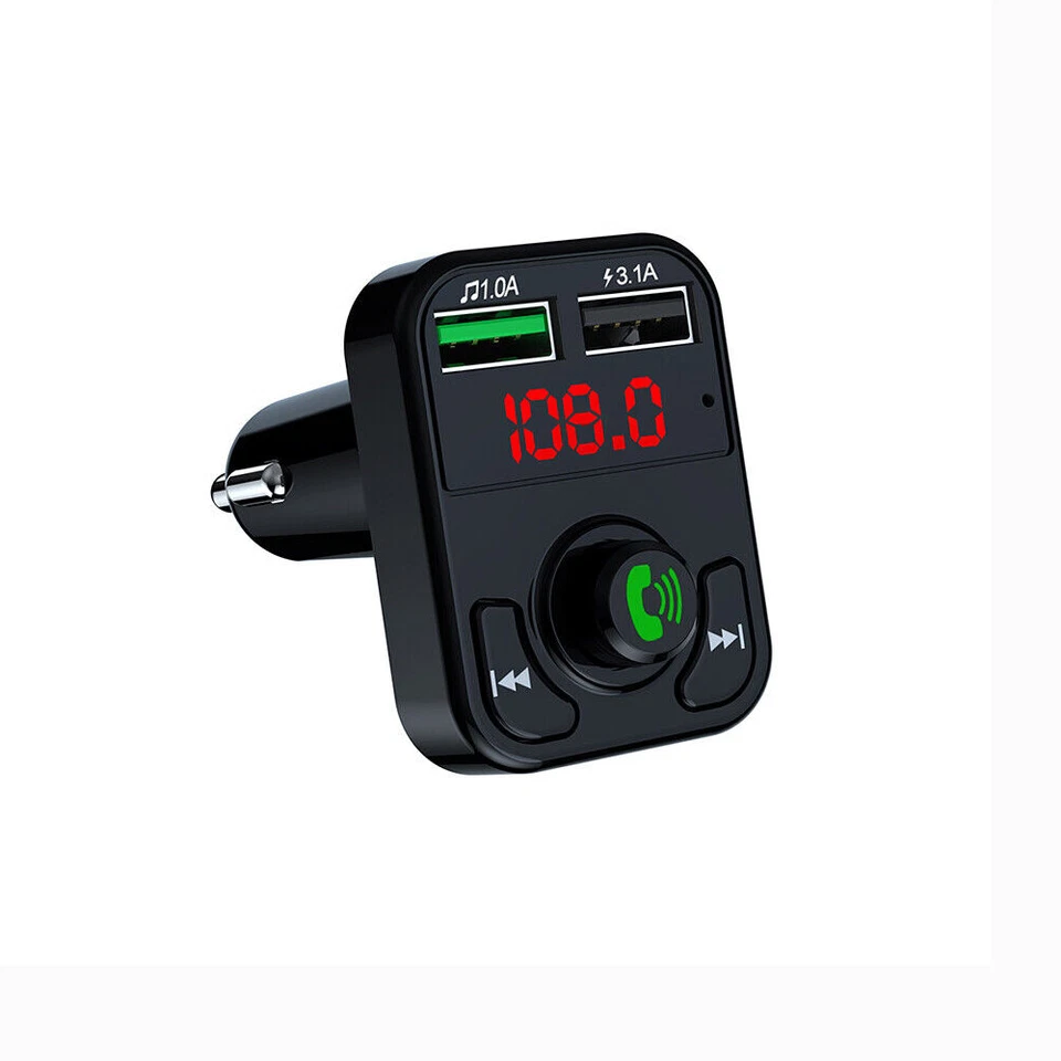 Bluetooth 5.0 Car Wireless FM Transmitter Adapter 2USB PD Charger AUX Hands-Free - Image 2 of 4
