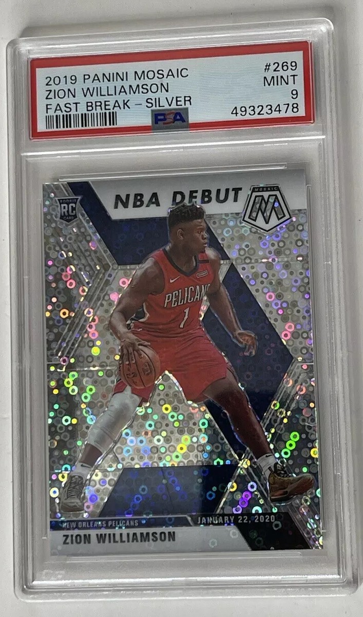 2019 Panini Mosaic Zion Williamson RC NBA Debut Fast Break Disco