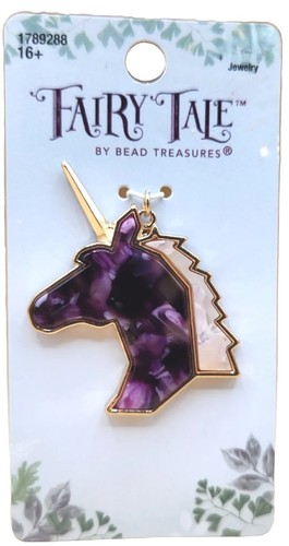 Cuento de Hadas Amatista Púrpura Tono Dorado UNICORNIO, 2""x1.25", TOTALMENTE NUEVO - Imagen 2 de 10
