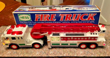 2000 Hess Toy Fire Truck with Tiller, Ladder Extends 21  Working Lights sound
