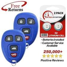 2 Remote Fob Blue for 2006 2007 2008 2009 2010 2011 2012 2013 Chevrolet Impala