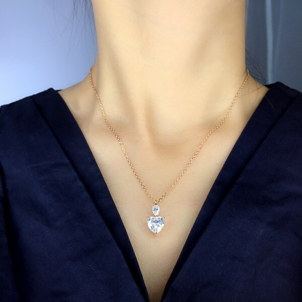 Cubic Zirconia Women Jewelry Adorable 14k Rose Gold Plated