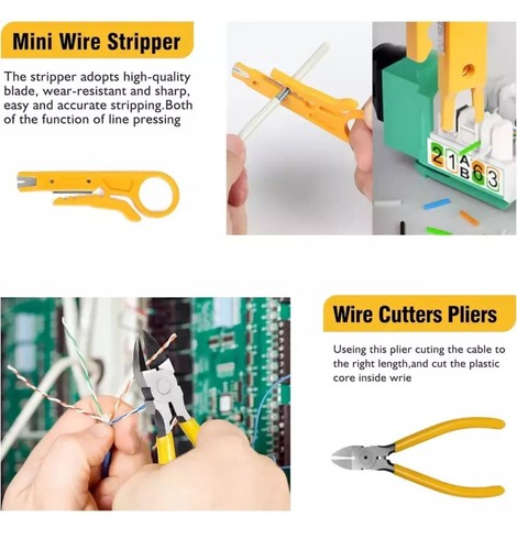 Ethernet Crimp Tool Kit - Cat5/Cat6/Cat7 Network Crimper with Cable Tester, Mini - Picture 5 of 23