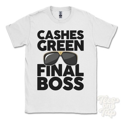 CASHES GREEN FINAL BOSS T-SHIRT funny xmas gift stroud randwick gloucestershire