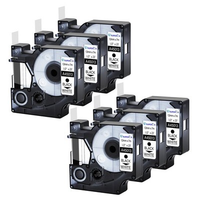 6x Replace for Dymo D1 A45013 Label Tape 1/2''  Fit LabelManager 100 120P