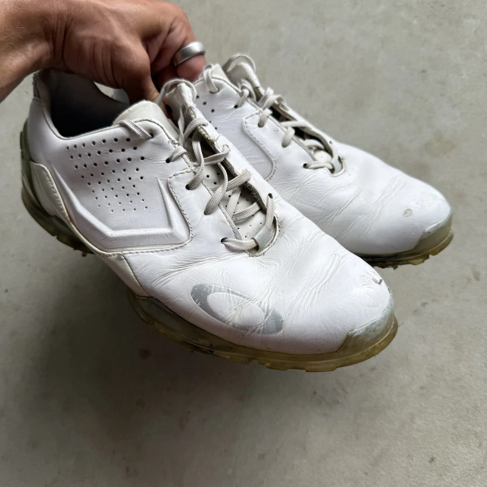 Мужские кожаные бутсы для гольфа Oakley Carbon Pro белые размер 10,5 14055 - Изображение 3 из 4