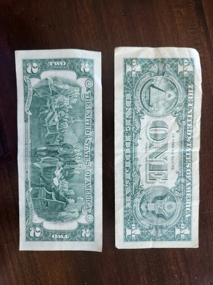 ONE H Series, Stamped JULY 4,  1976!! $1 Dollar Bill First Day Issue, Stamped, - Image 2 of 2