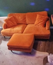 Small 3 Seater Couch And Poufee Excellent Condition