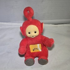 Teletubbies - PO - Scooter Plush Stuffed Animal Beanie Toy - Red - 2002 - 7  
