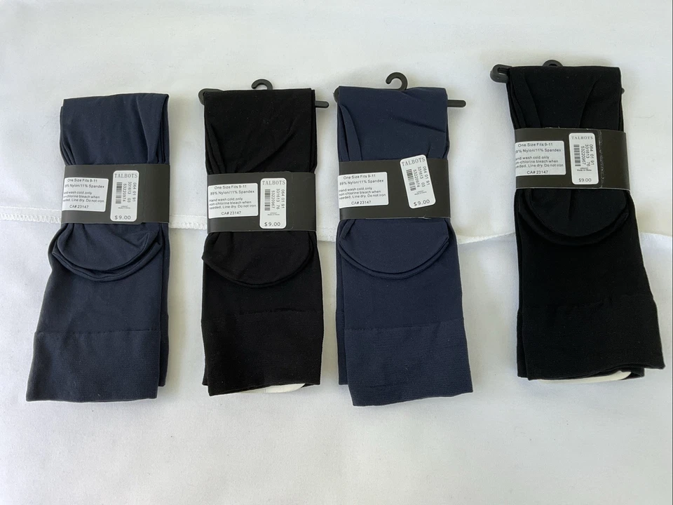 4 - Talbots Black/Blue Trouser Socks Womens One Size New Foto 2 de 2